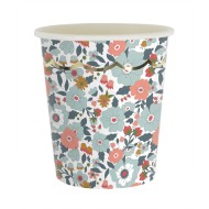 8 Gobelets Festonnes Fleurs et Or