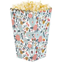 8 Boîtes à Popcorn Fleurs et Or