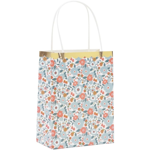 4 Sacs Cadeaux Fleurs et Or 