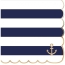 Contient : 1 x 16 Serviettes Festonnes Marinire et Or