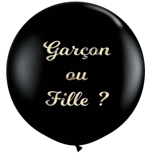 Ballon Géant Noir Gender Reveal Fille 