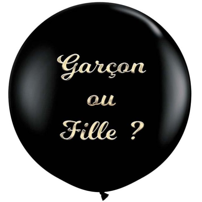 Ballon Gant Noir Gender Reveal Fille 