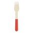 8 Fourchettes en Bois Rouge/Or