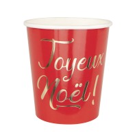 8 Gobelets Rouge Joyeux Nol