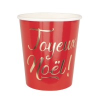 Contient : 1 x 8 Gobelets Rouge Joyeux Nol