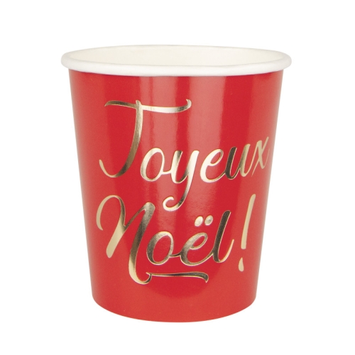 8 Gobelets Rouge Joyeux Nol 