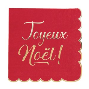 16 Serviettes Rouge Joyeux Noël