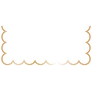 8 Marque-Places Festonnes Blanc et Or