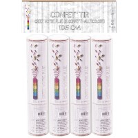 4 Petits Canon  Confettis Multicolores - 10,5 cm