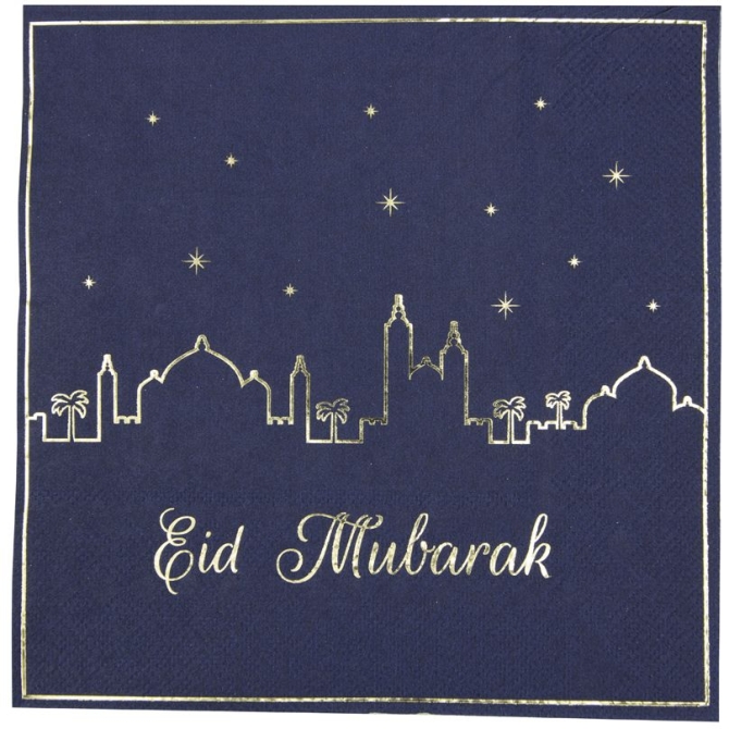 16 Serviettes Eid Mubarak 