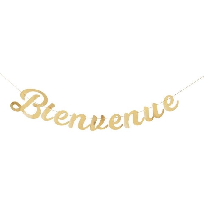 Guirlande Lettres Bienvenue Or 