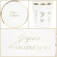 Boite � F�te Joyeux Anniversaire Or