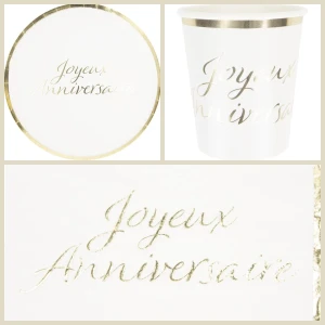 Boite � F�te Joyeux Anniversaire Or