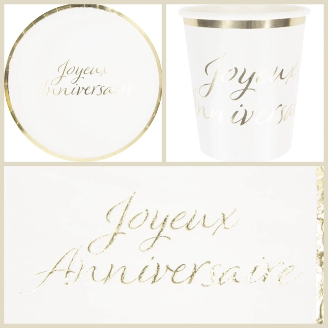 Boite � F�te Joyeux Anniversaire Or 