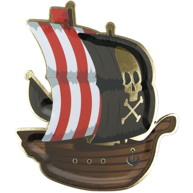 8 Assiettes Bateau Pirate 