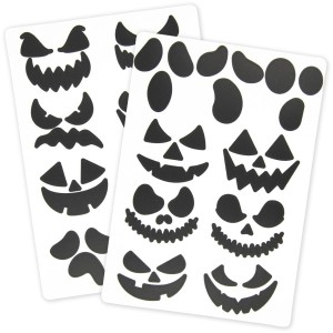17 Stickers Visages D'Halloween