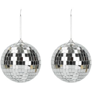 2 Boules Disco Silver - 10 cm