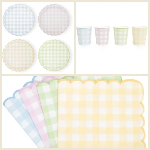 Boite � F�te Festonn�e Vichy Pastel