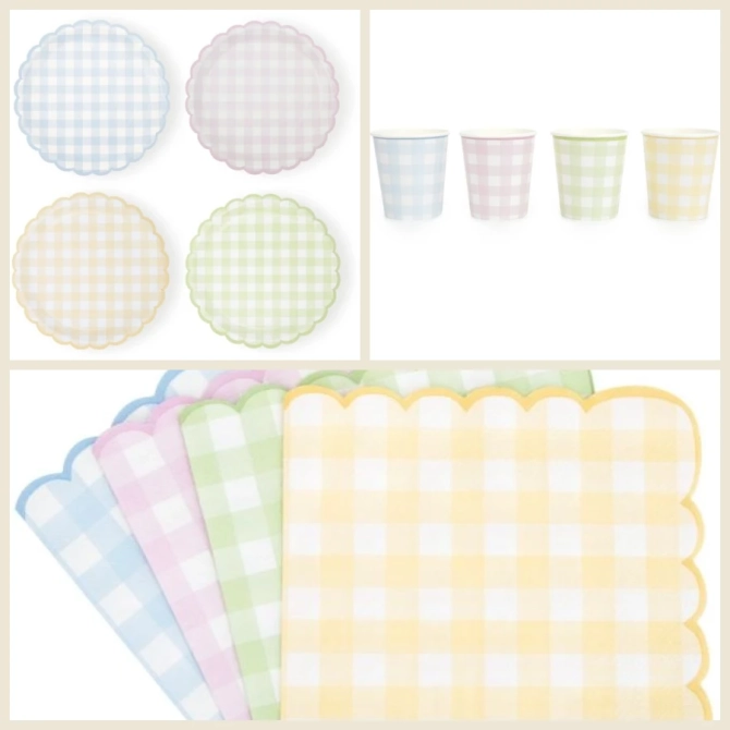 Boite � F�te Festonn�e Vichy Pastel 