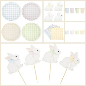 Grande Boite � F�te Festonn�e Vichy Pastel