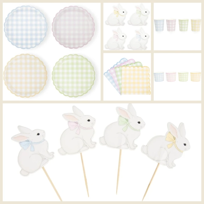 Grande Boite � F�te Festonn�e Vichy Pastel 