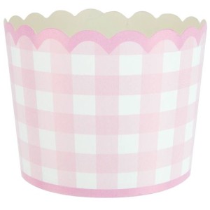 8 Petits Pots Festonne Vichy Rose