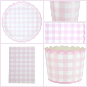 Grande Boite � F�te Festonn�e Vichy Rose