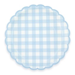 Boite � F�te Festonn�e Vichy Bleu. n�1