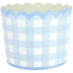 Grande Boite  Fte Festonne Vichy Bleu. n4