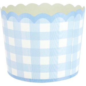 8 Petits Pots Festonne Vichy Bleu