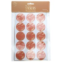 2 Planches de 30 Stickers Merci - Terracotta et Or