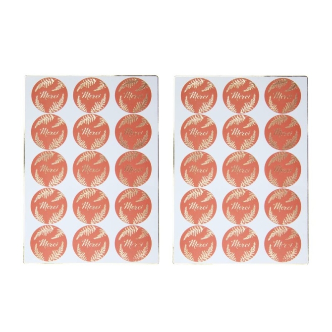10 Etiquettes Cadeaux - Terracotta et Or 