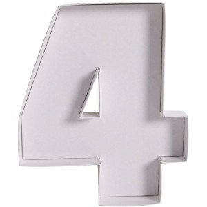 Plateau Blanc Ap�ro/Dessert Chiffre 4 - 26 cm
