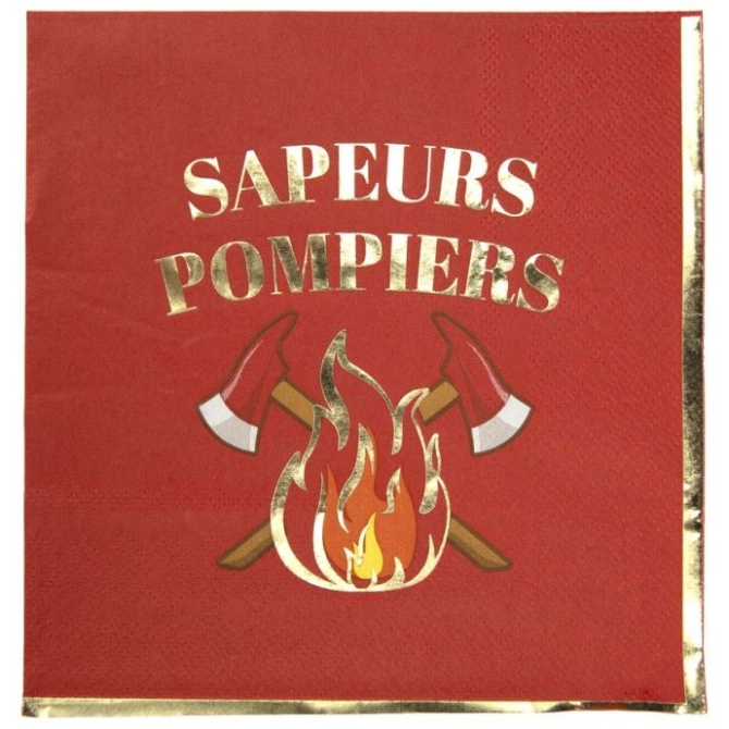 16 Serviettes Pompier 