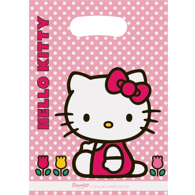 6 Pochettes cadeaux Hello Kitty Tulipe 