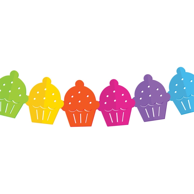Guirlande Cupcakes Rainbow (3, 60 m) - Papier 