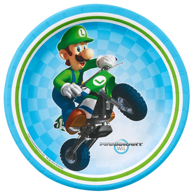 8 Petites Assiettes Mario Kart Wii 