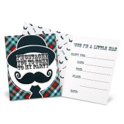 8 Invitations Little Man Moustache