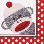 20 Serviettes Sock Monkey