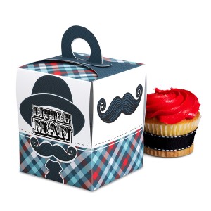 4 Boîtes à Cupcakes Little Man Moustache