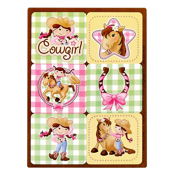 4 Planches de Stickers Cowgirl Rosie 