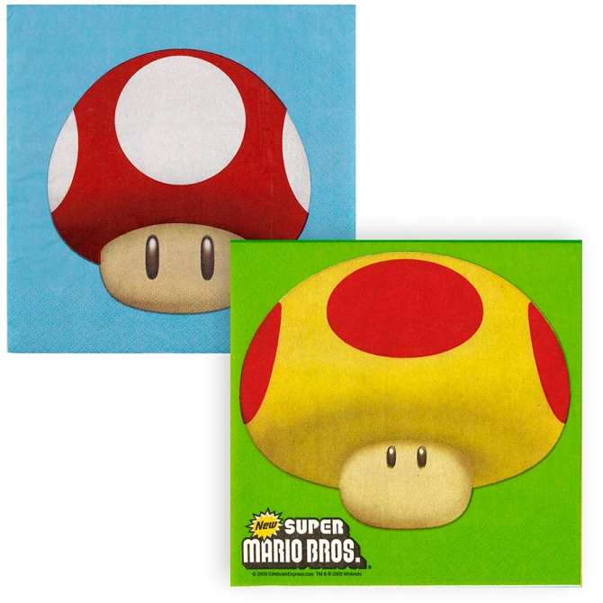 16 Serviettes Super Mario Bros 
