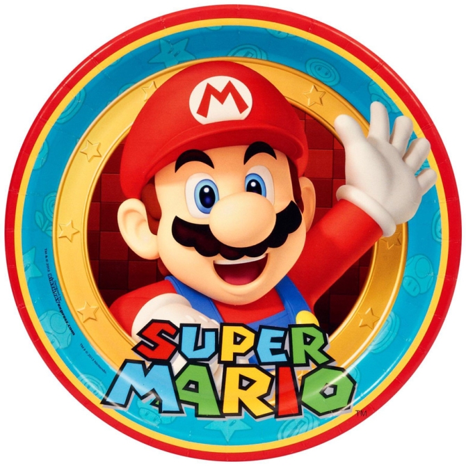 8 Assiettes Super Mario & Luigi 