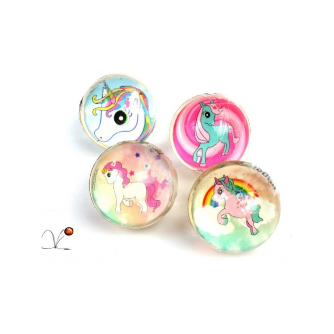 1 Mini Balle Rebondissante Licorne (2, 5 cm) 