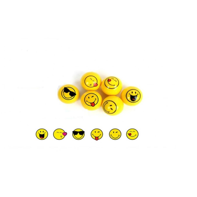 6 Balles Rebondissantes Smiley (3 cm) 