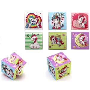 1 Jeu de Patience Cube 5,7 cm - Licorne