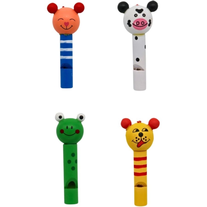1 Sifflet Animal en Bois - 7 cm 
