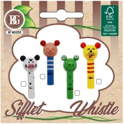 1 Sifflet Animal en Bois - 7 cm. n�2