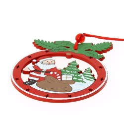 2 Suspensions Père Noël et Bonhomme (8 cm) - Bois. n°1
