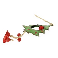 Grande Suspension Sapin à clochettes (16 cm) - Métal. n°1